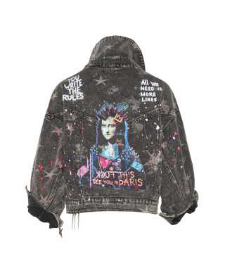 Denim jacket stars monalisa punk