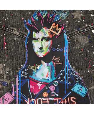 Denim jacket stars monalisa punk