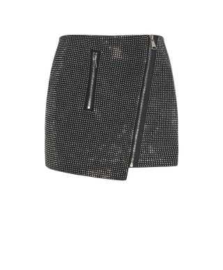 Skirt mini strass zip